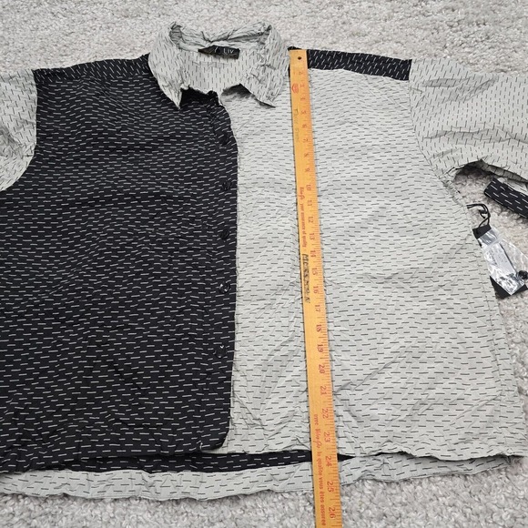 Liv by Habitat Top Womens Large Gray Black Button Up Long Sleeve Crinkle‎ Travel - Picture 11 of 13